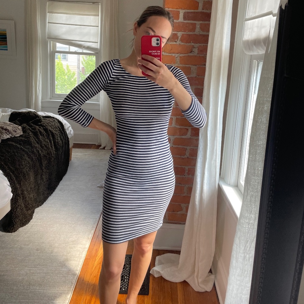 Rachel Pally Knit Striped 3/4 Sleeve Dress